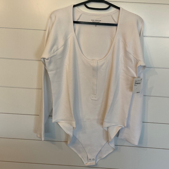 Good American Tops Nwt Good American Ribbed Long Sleeve Bodysuit